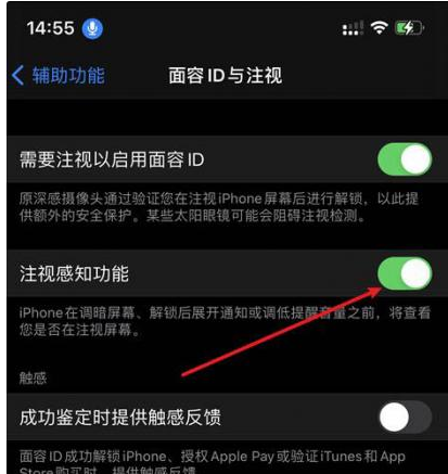 临沧苹果14维修网点分享iPhone14注视感知功能有什么用 